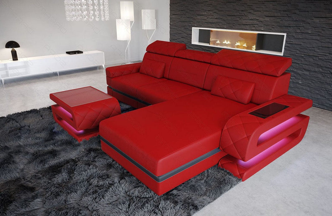 Mini Couch Bologna L-Form in Leder