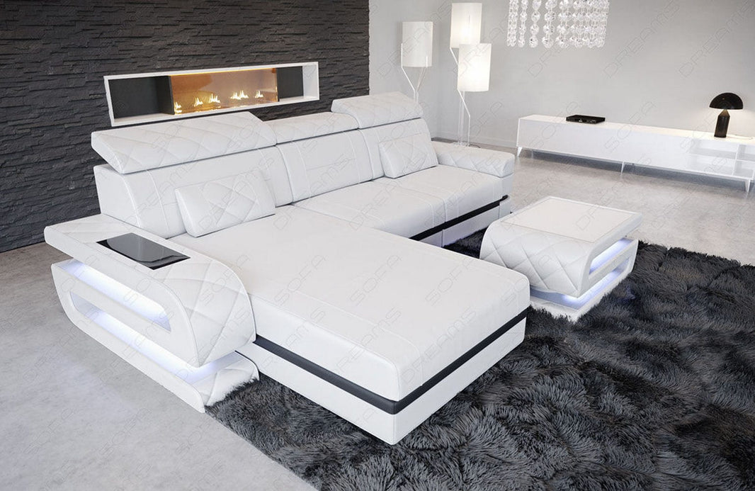 Couch Bologna L-Form in Leder