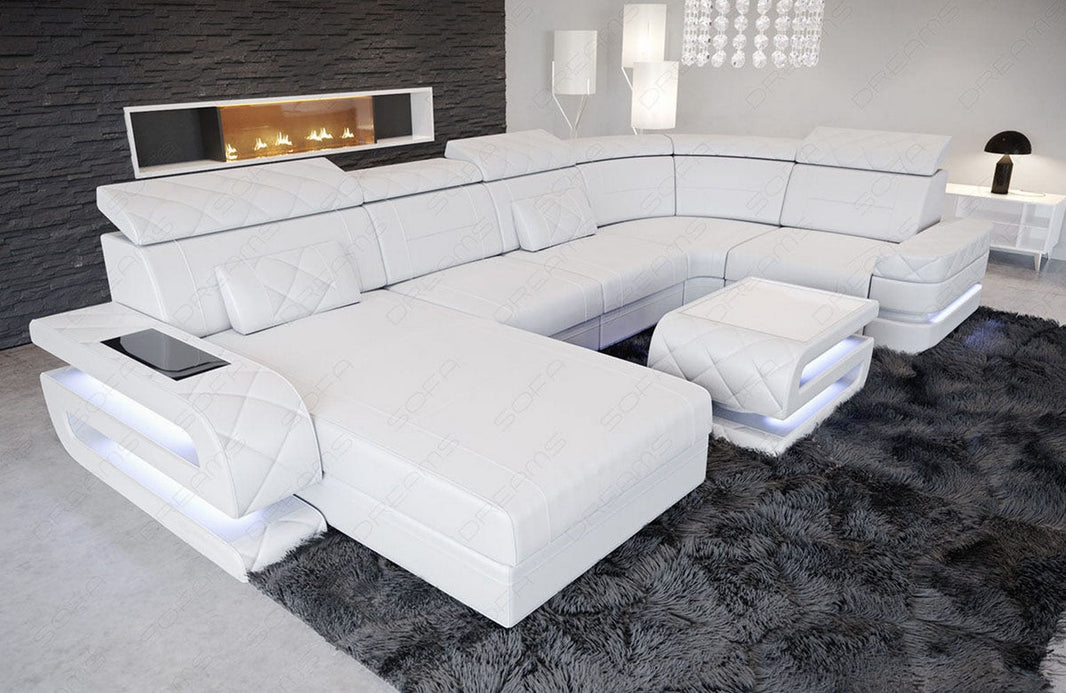 Mini Sofa Bologna U-Form in Leder