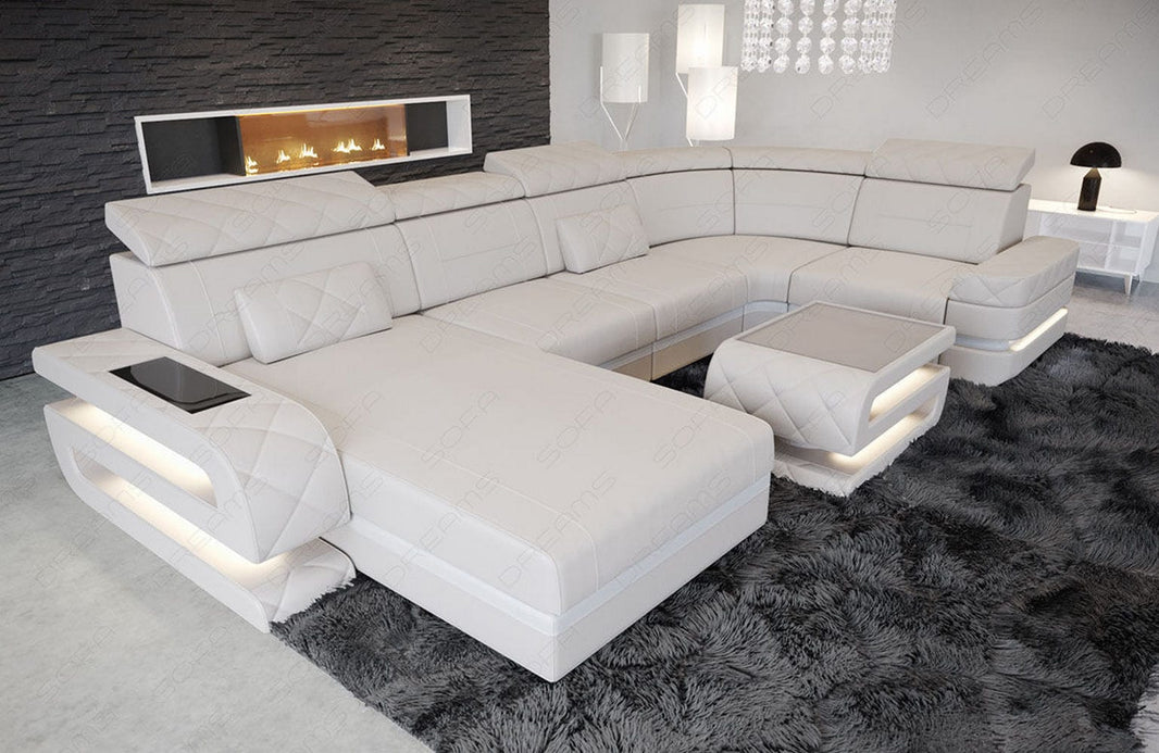 Mini Sofa Bologna U-Form in Leder