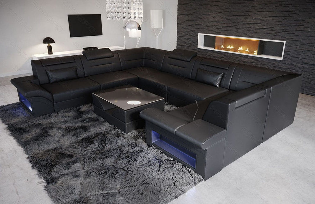 Sofa Brianza Luxurios U-Form in Leder