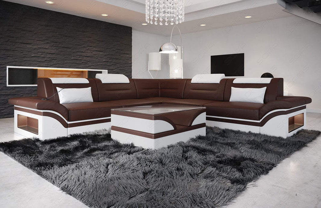 Mini Ecksofa Brianza L-Form aus Leder