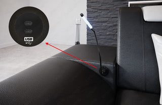 Mini Ecksofa Brianza L-Form aus Leder Dunkelbraun-Weiß