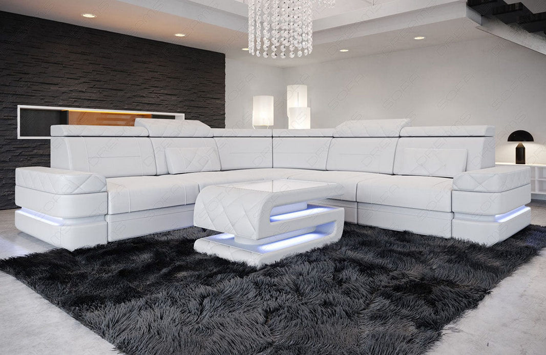 Mini Couch Positano L-Form in Leder