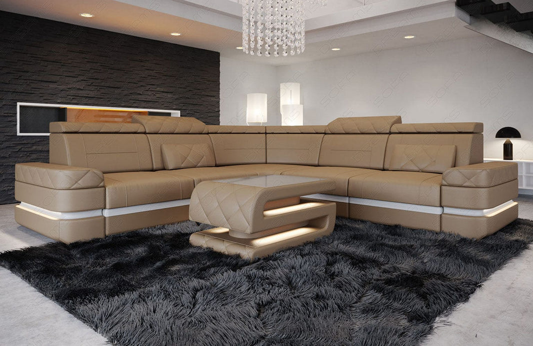 Mini Couch Positano L-Form in Leder