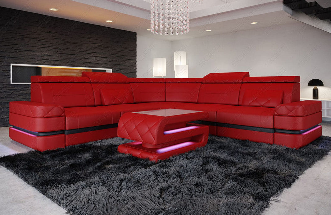 Mini Couch Positano L-Form in Leder