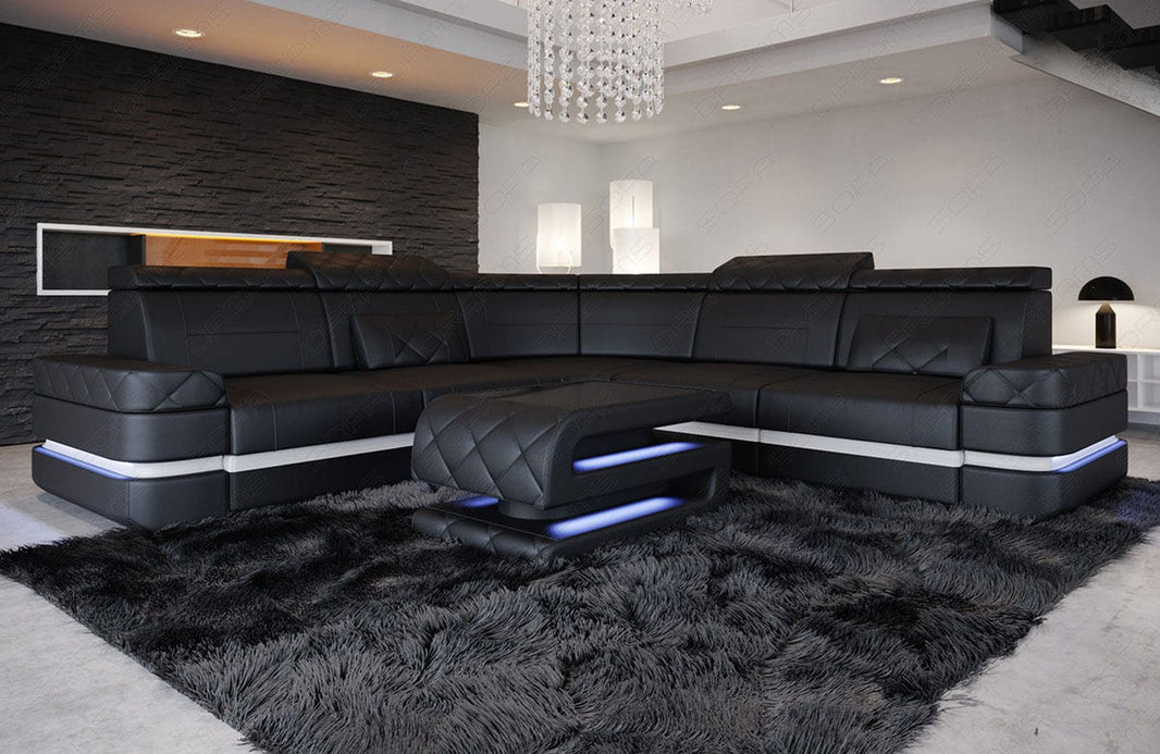 Mini Couch Positano L-Form in Leder