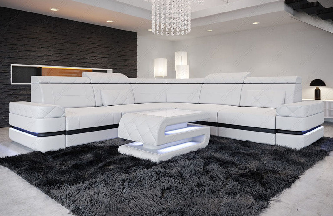 Mini Couch Positano L-Form in Leder
