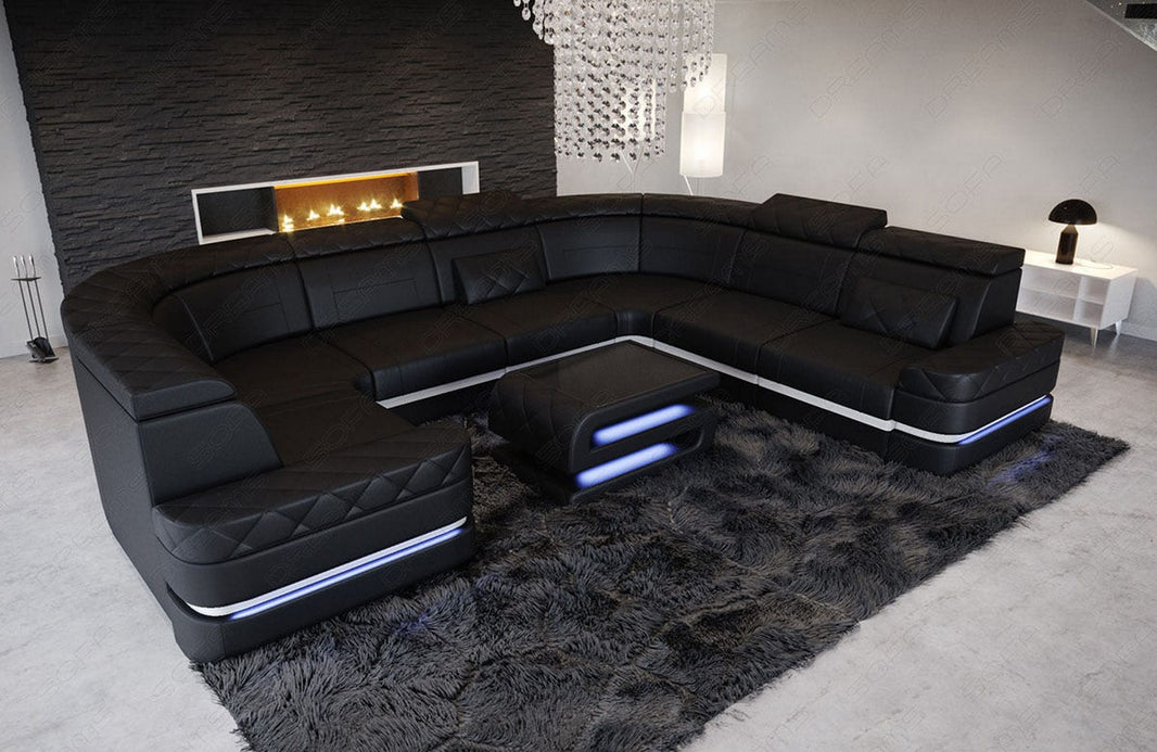 Leder Couch Positano U-Form