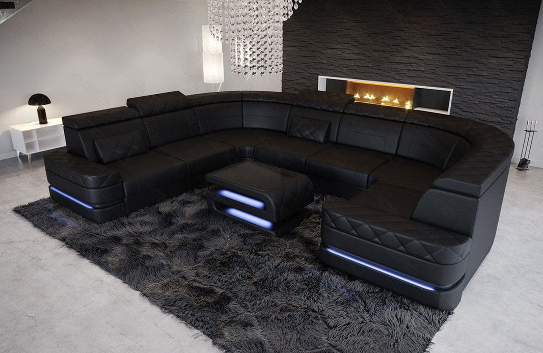Leder Couch Positano U-Form