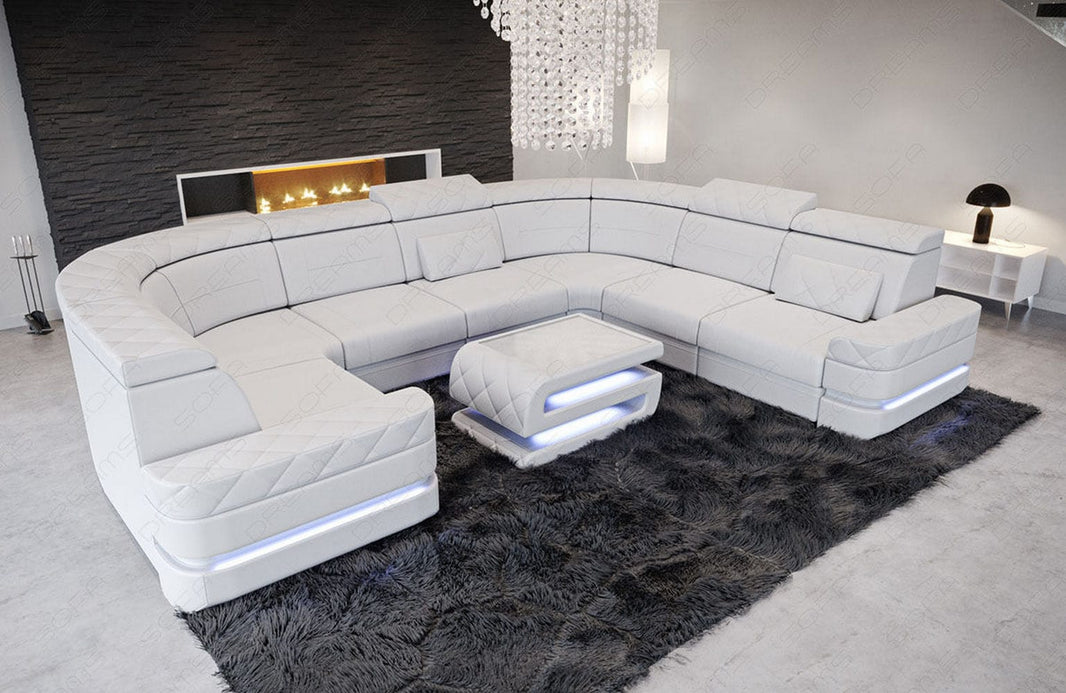 Leder Couch Positano U-Form