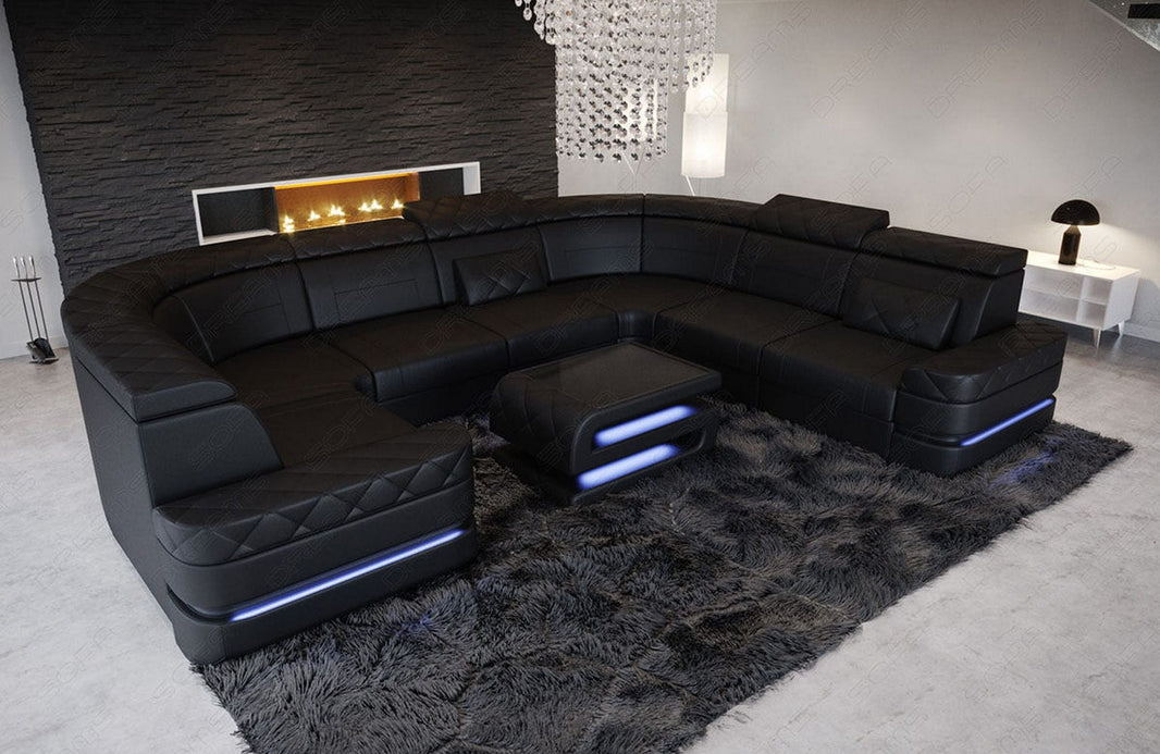 Leder Couch Positano U-Form