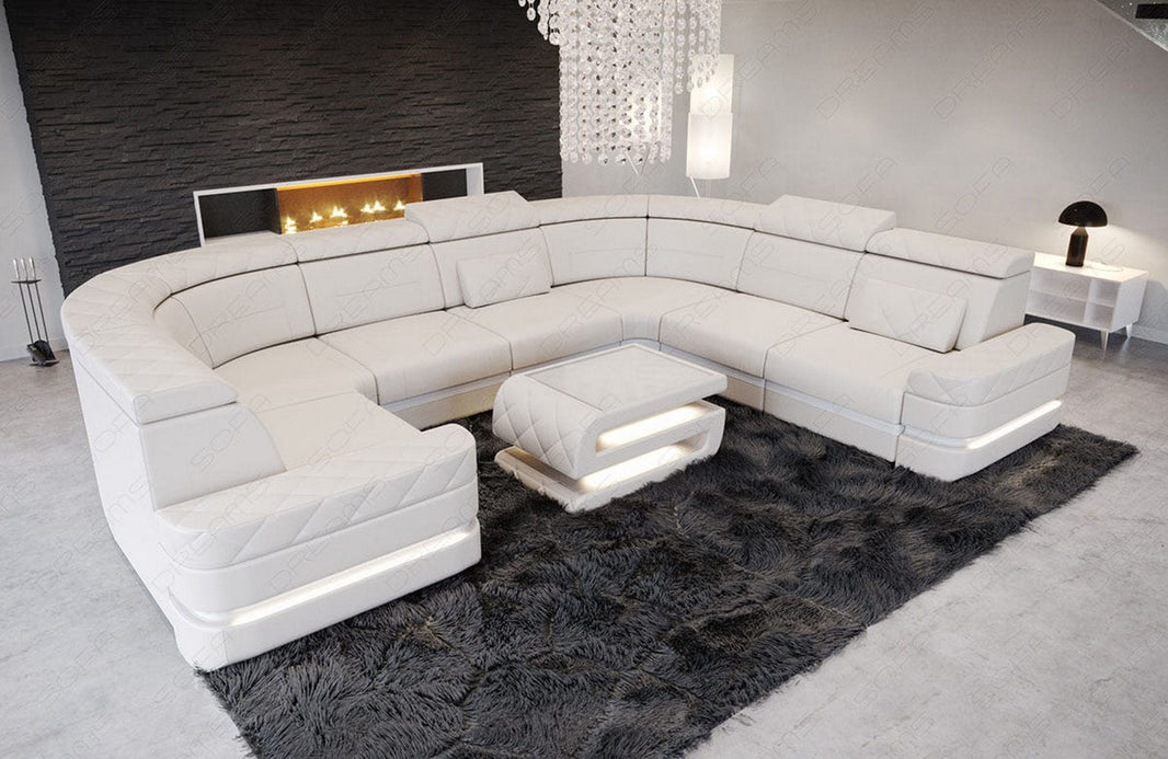 Leder Couch Positano U-Form