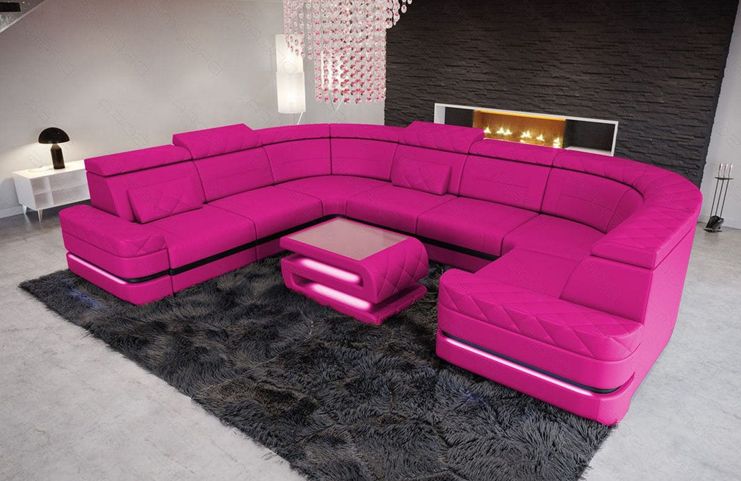 Leder Couch Positano U-Form