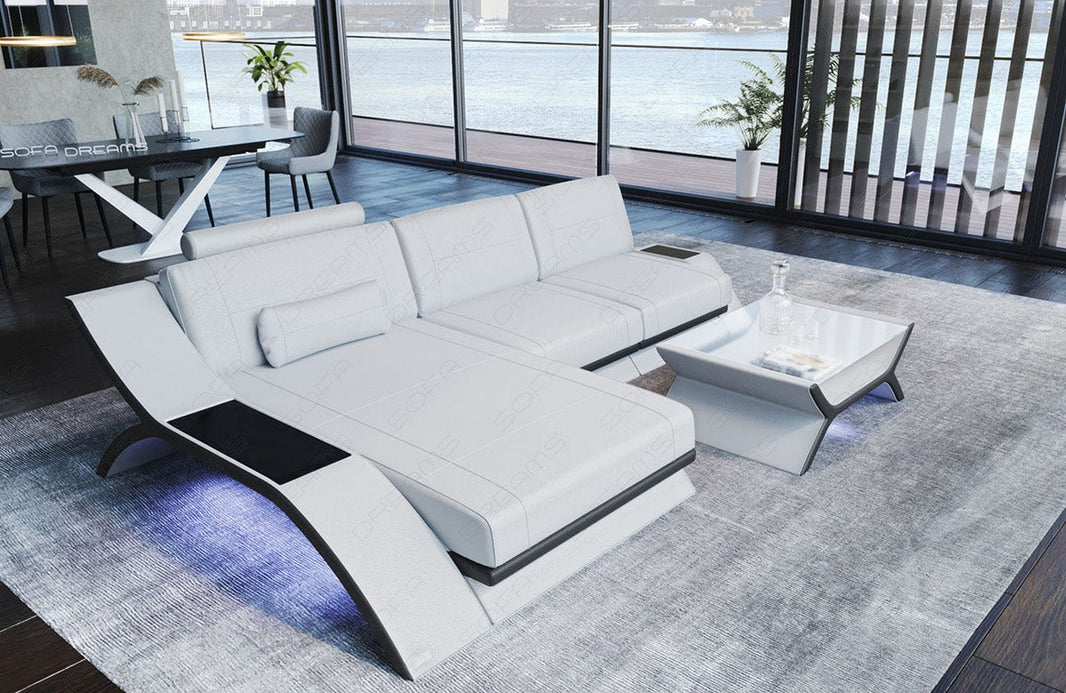 Couch Calabria L-Form in Leder