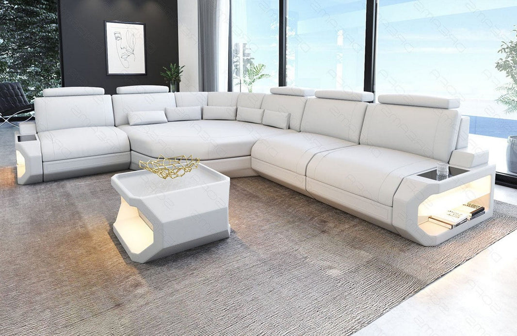 Couch Asti L-Form in Leder