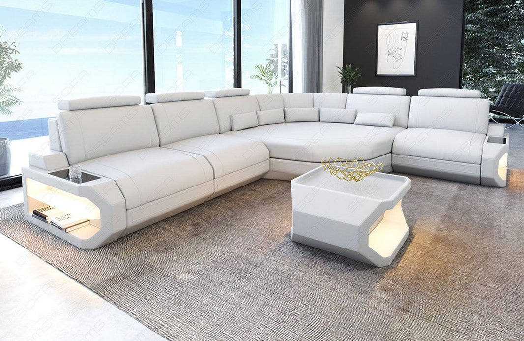 Couch Asti L-Form in Leder