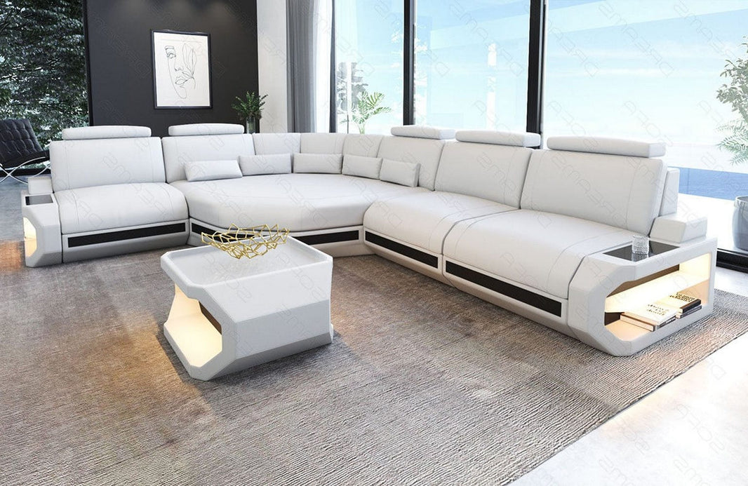 Couch Asti L-Form in Leder