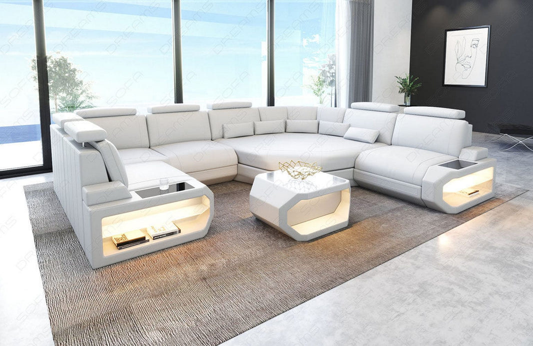 Mini Sofa Asti U-Form in Leder