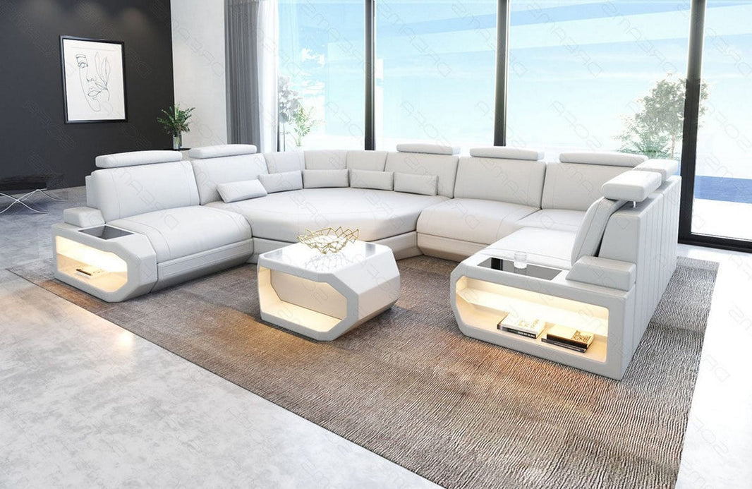 Mini Sofa Asti U-Form in Leder