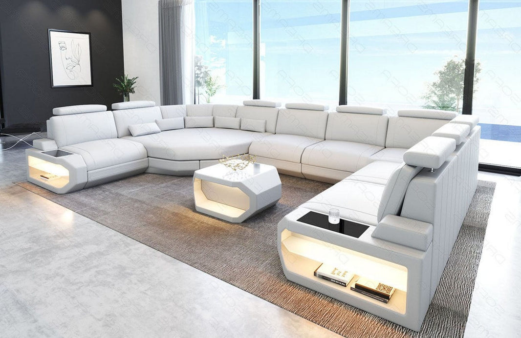 Sofa Asti U-Form in Leder