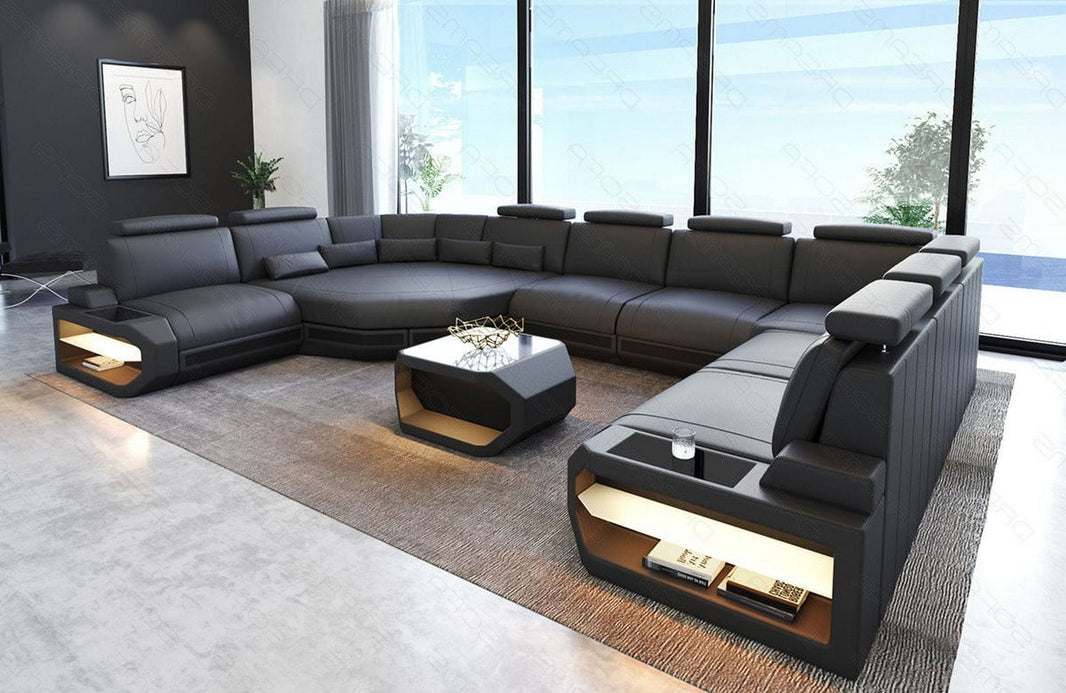 Sofa Asti U-Form in Leder