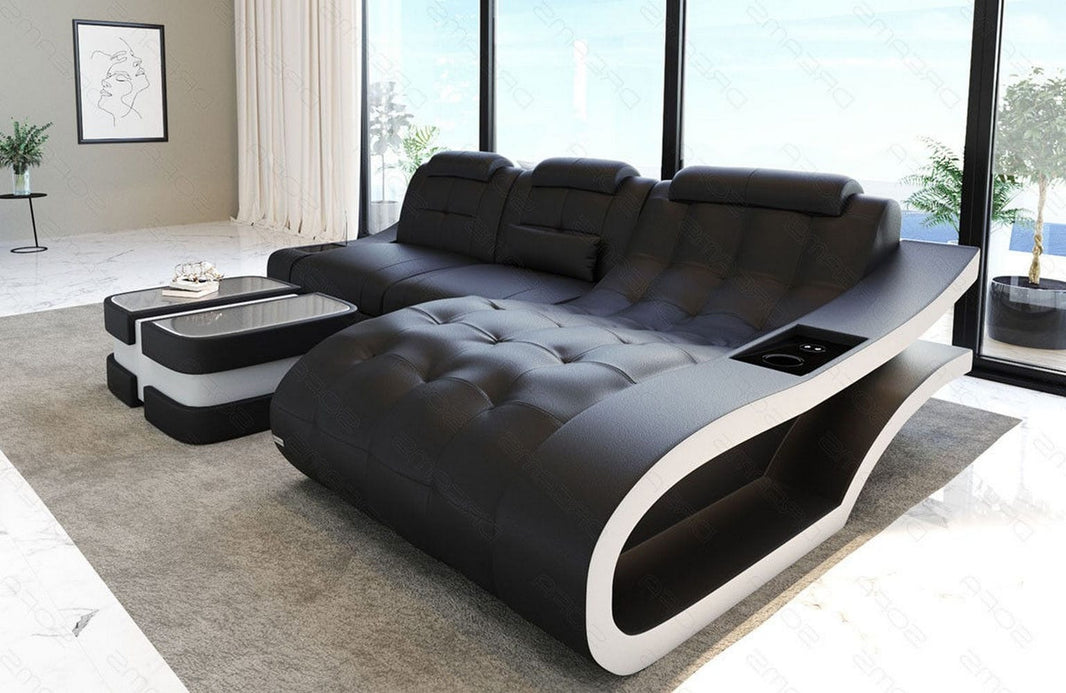 Ecksofa Elegante L-Form in Leder