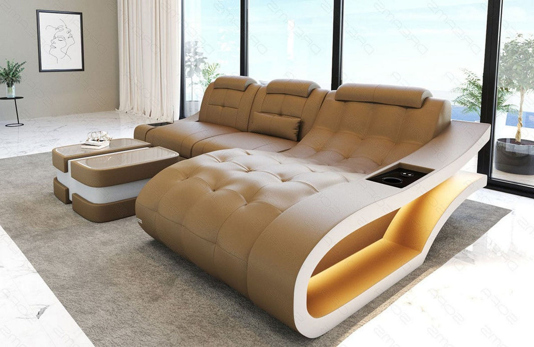 Ecksofa Elegante L-Form in Leder