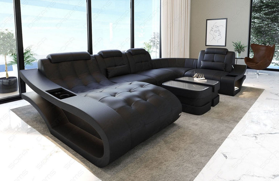 Leder Wohnlandschaft Elegante U-Form