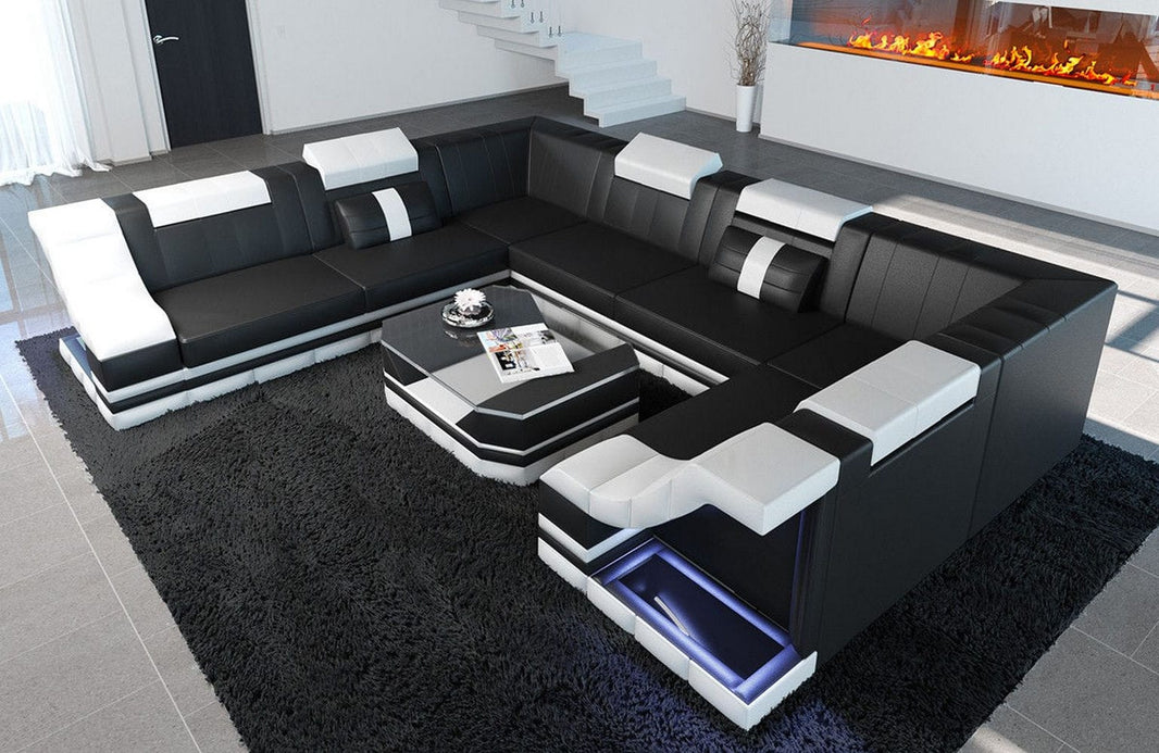 Sofa Bianchi Pur U-Form in Leder