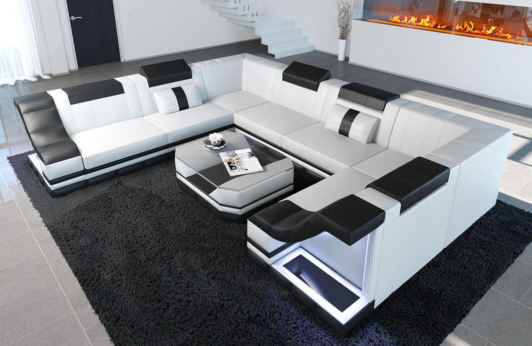 Sofa Bianchi Pur U-Form in Leder