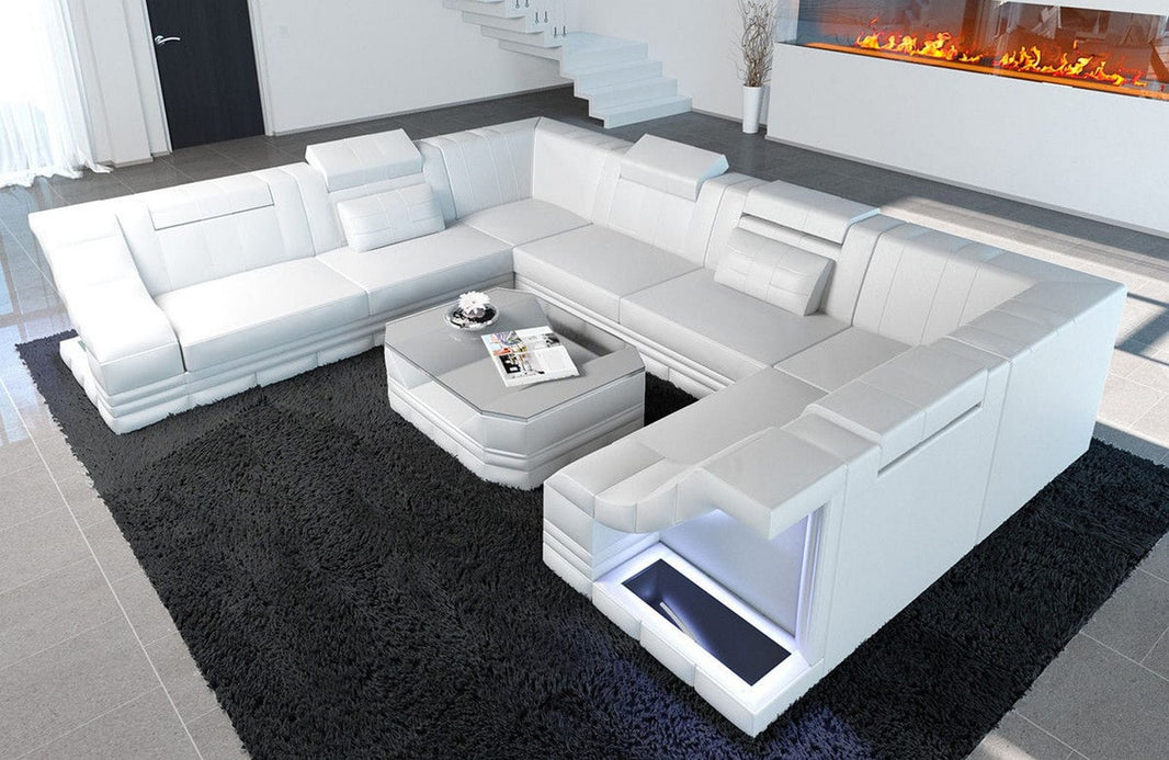 Sofa Bianchi Pur U-Form in Leder