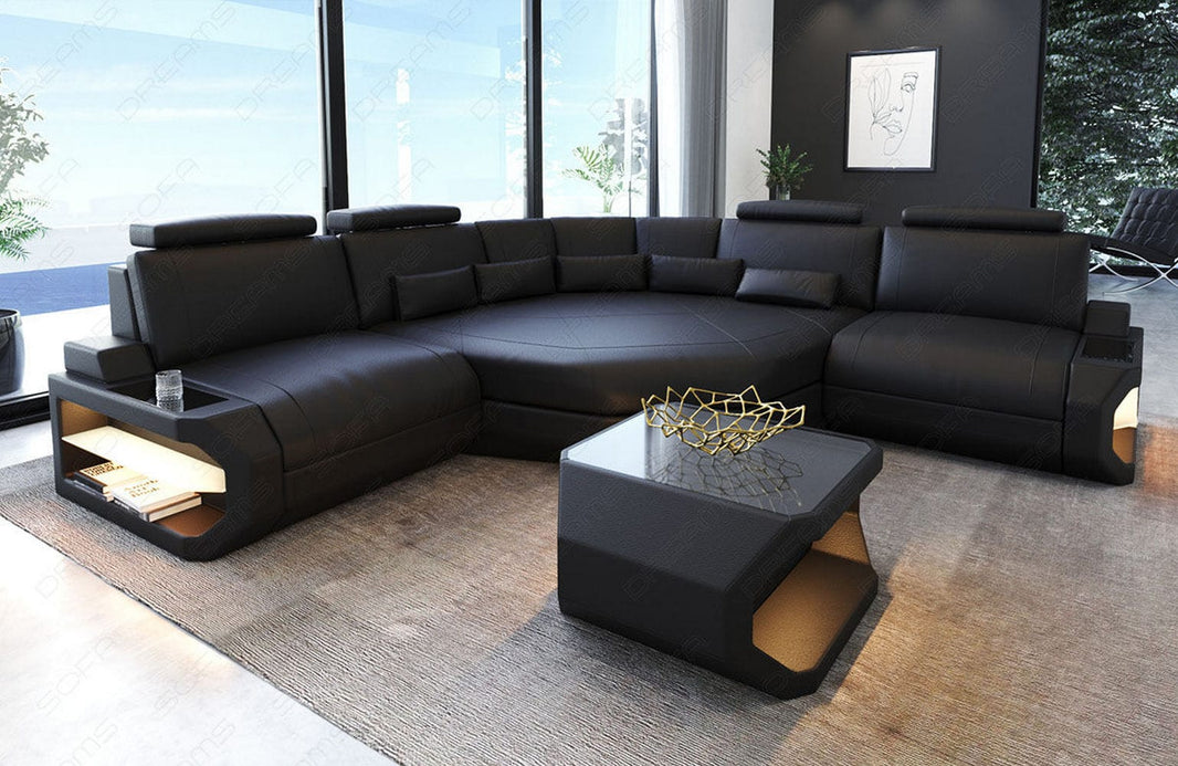 Mini Ecksofa Asti Kompakt L-Form in Leder