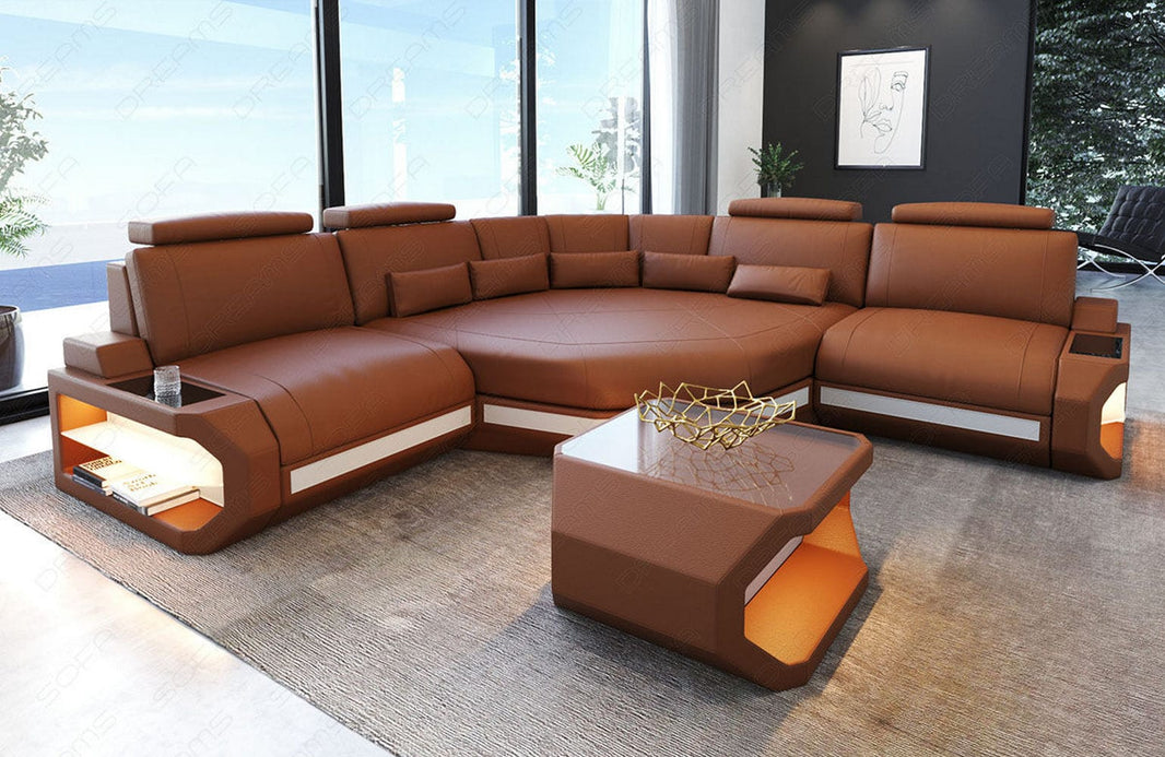 Mini Ecksofa Asti Kompakt L-Form in Leder