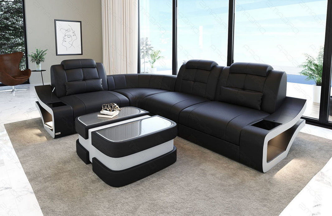 Ecksofa Elena Eleganz L-Form aus Leder