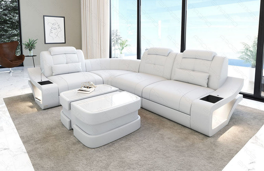 Ecksofa Elena Eleganz L-Form aus Leder