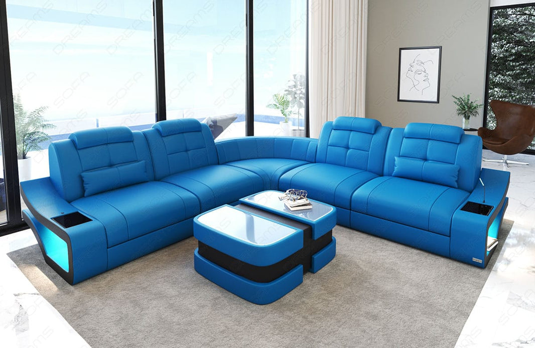 Mini Ecksofa Elena L-Form in Leder