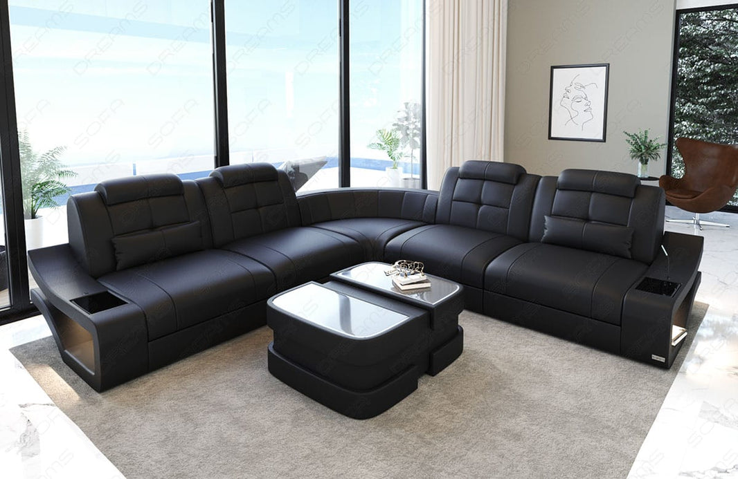 Mini Ecksofa Elena L-Form in Leder
