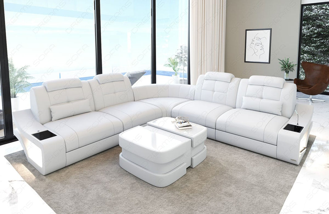 Mini Ecksofa Elena L-Form in Leder