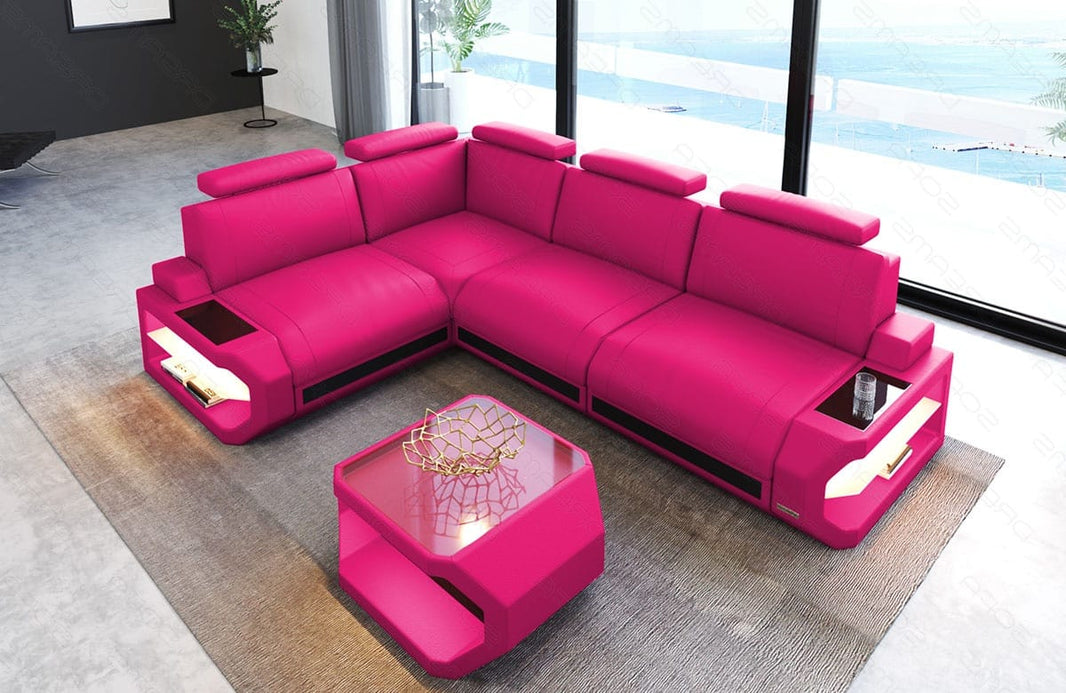 Couch Siena L-Form in Leder