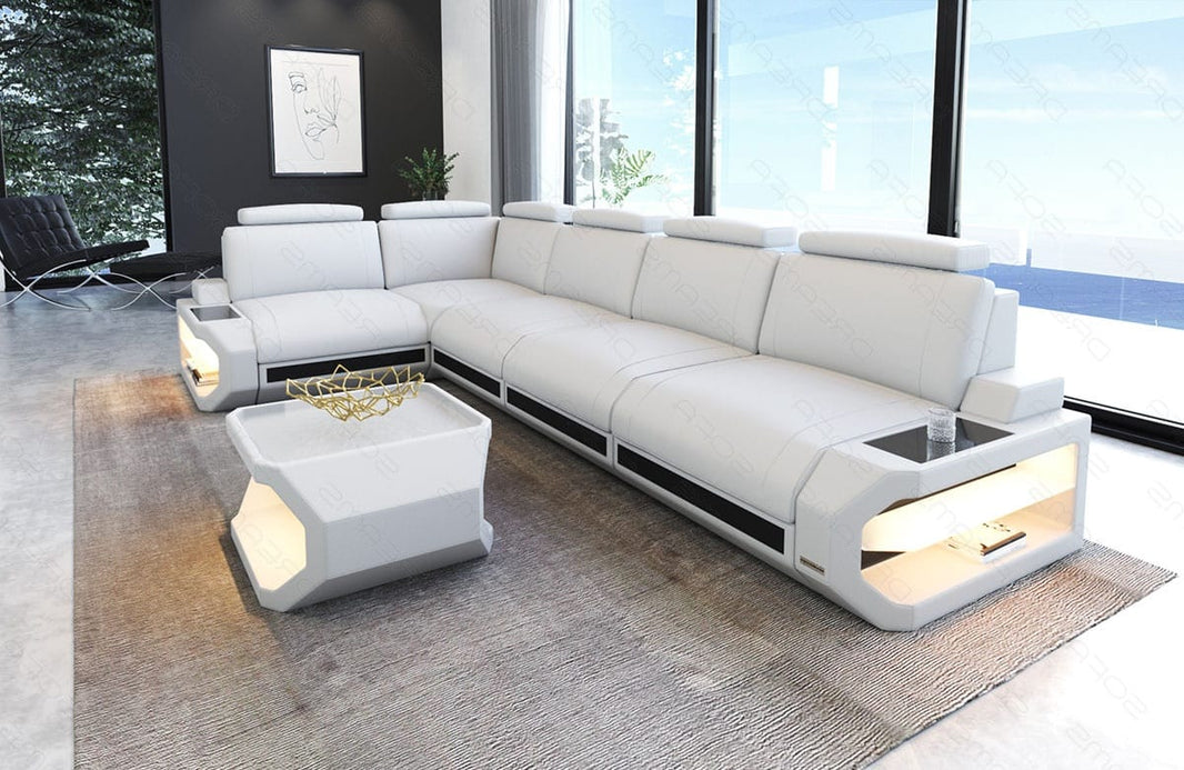 Leder-Ecksofa Siena L Lang Komfort & Stil