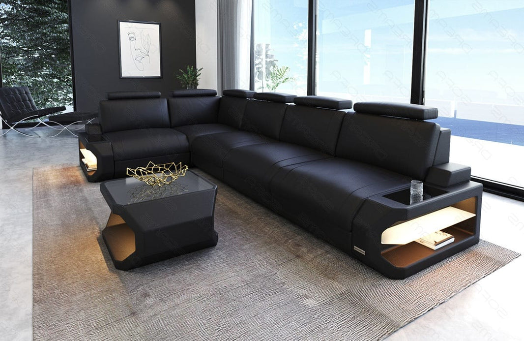 Leder-Ecksofa Siena L Lang Komfort & Stil