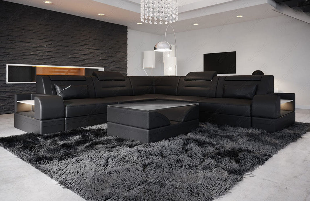 Mini Ecksofa Trivento L-Form in Leder