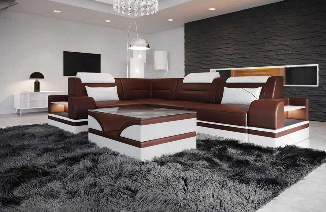 Mini Ecksofa Trivento Kompakt L-Form in Leder