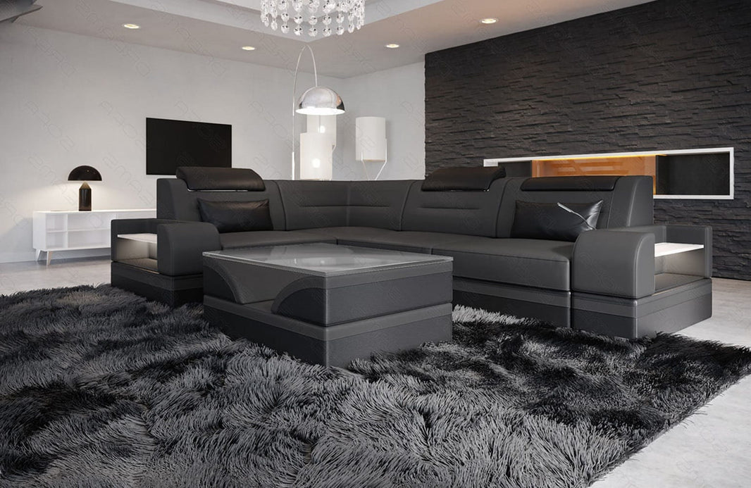 Couch Trivento L-Form in Leder