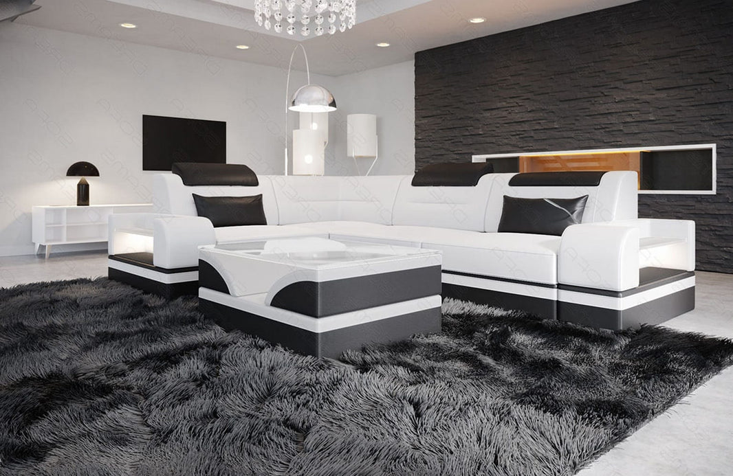 Couch Trivento L-Form in Leder