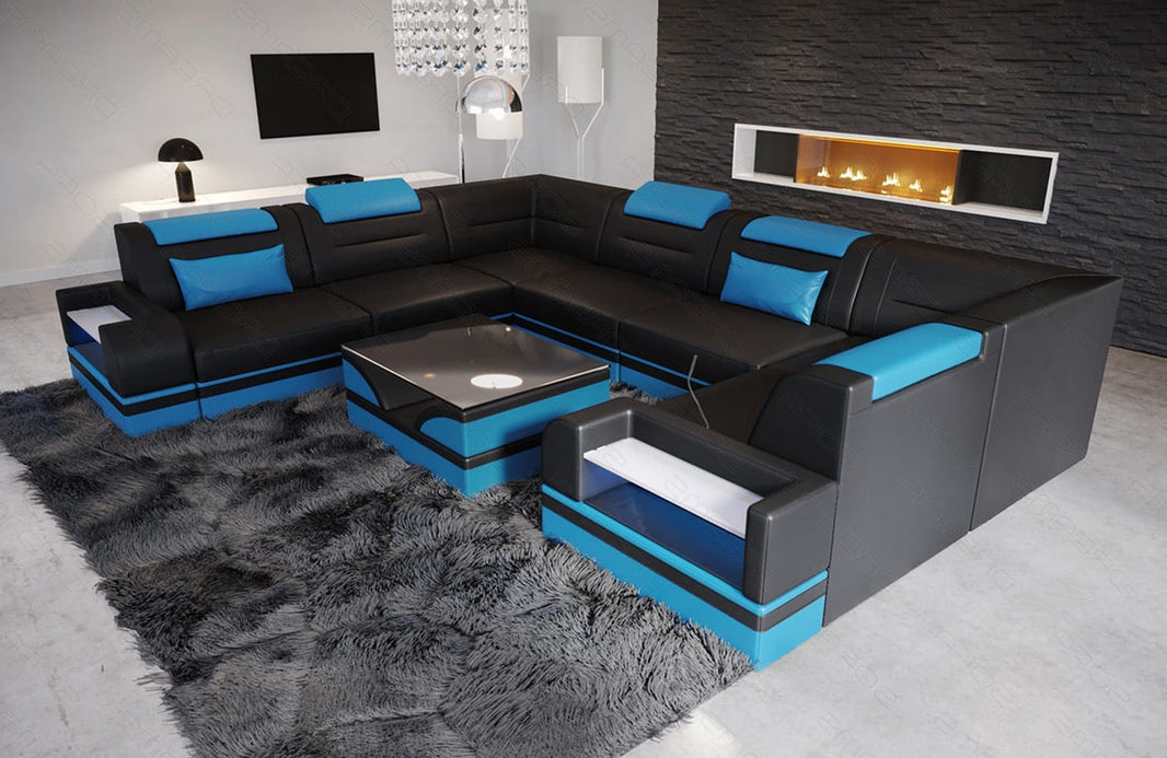 Mini Sofa Trivento U-Form aus Leder