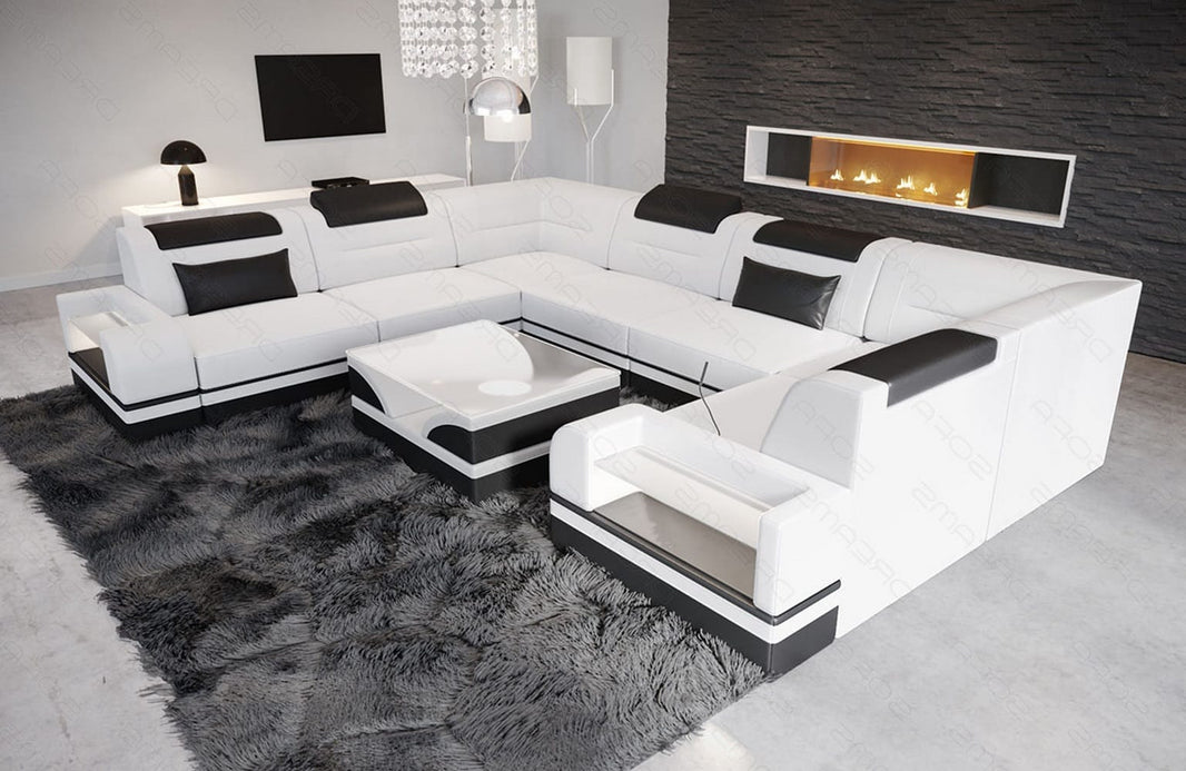Mini Sofa Trivento U-Form aus Leder