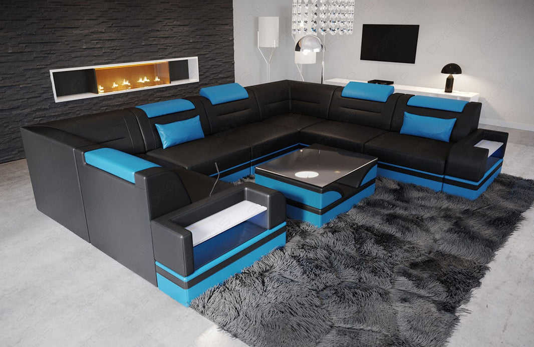 Mini Sofa Trivento U-Form aus Leder