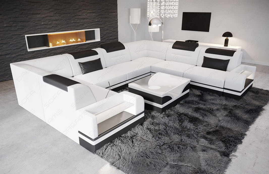 Mini Sofa Trivento U-Form aus Leder